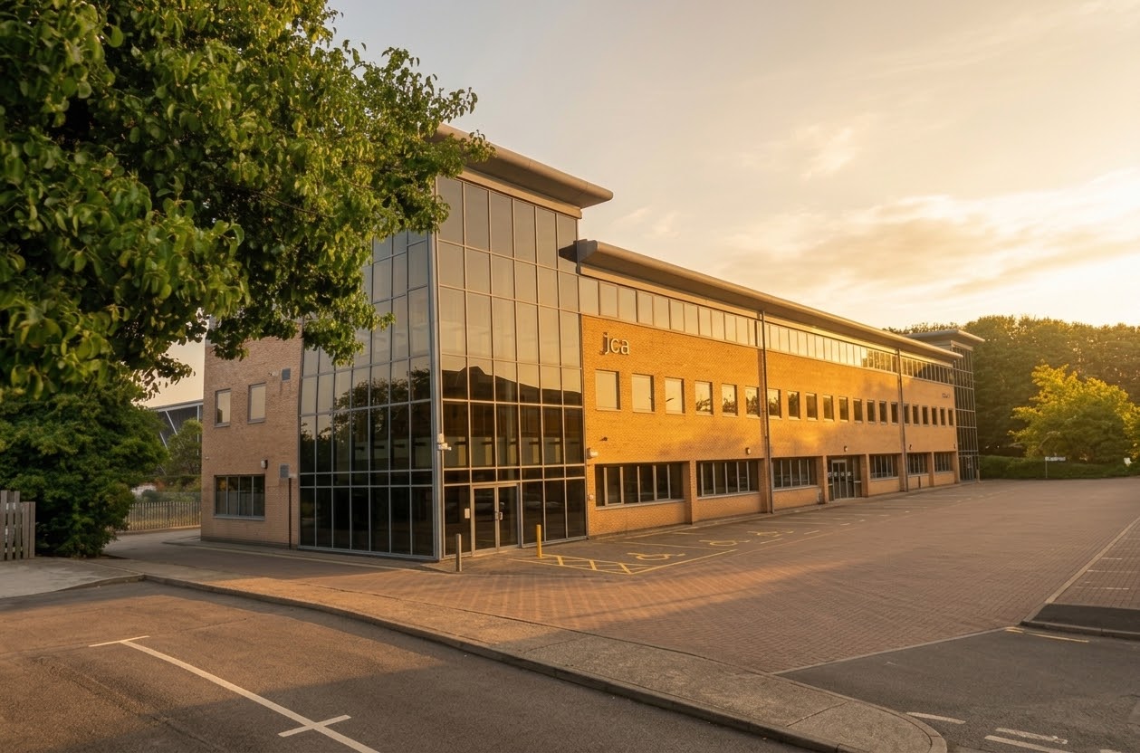 Solar House, 9 Kings Way, Stevenage at golden hour